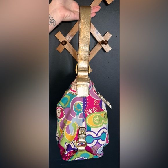 Y2K Coach Poppy Graffiti Multicolor Pop-Print Shoulder Bag & Matching Wristlet - Picture 8 of 16